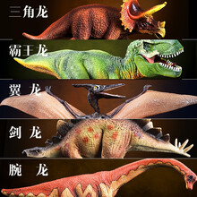玩模乐仿真恐龙玩具模型套装 大号霸王龙三角龙风神翼龙迅猛龙甲龙腕龙仿真动物儿童玩具男孩礼物3-10岁 恐龙套装|5只装