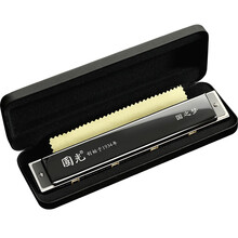 国光 24孔复音口琴国之梦专业演奏口琴C调（雅典黑/眼镜盒装）