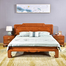 比艺 红木家具缅甸花梨（学名：大果紫檀）新中式实木床双人床1.8米大婚床主卧室储物床 1.8米大床