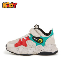 Kidy巴西童鞋儿童女童男童运动鞋冬季加厚加绒棉鞋保防滑中童潮流时尚舒适休闲鞋跑步鞋KS194008 灰色/绿色 27