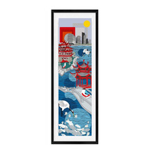 维格列艺术 Rob Pepper 原作版画 《杭州印象》现代简约客厅沙发背景墙画走廊玄关壁画餐厅挂画 杭州印象480×1800mm 客厅装饰画卧室床头画沙发背景墙挂画玄关走廊过道墙画