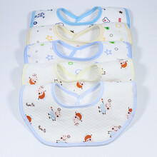 婴儿围嘴360度旋转宝宝棉防水八角新生儿口水巾饭兜吐奶围兜 男宝(8条)