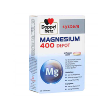 德国直邮原装进口双芯心补镁+柠檬酸复合颗粒Doppelherz Magnesium 双核镁+维生素B30粒（11034864）