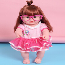 洋娃娃仿真会说话唱歌的毛绒布娃娃全软胶洗澡娃娃儿童玩具男女孩早教公仔玩偶公主生日礼物 圆点粉连衣裙女50CM+248声+送衣服