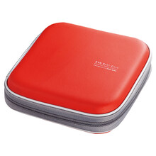 山业 SANWA 防掉落设计CD盒 CD收纳包 车载光盘收纳盒 48片为长方形 FCD-SH 红色 48片