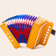 派尼美特迷你儿童手风琴乐器玩具音乐早教男女孩六一儿童节礼物配乐谱 荷兰橙(升级版) 送10首乐谱卡