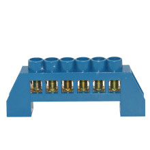 天旭 桥型接线排 接线端子排 配电箱零排 接线铜排8*12 蓝色壳 20个 6孔零排