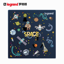 罗格朗（LEGRAND）开关插座面板电工电料仕典系列特色儿童卡通趣味开关面板 S3黑白文字二开双控