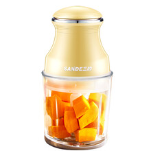 三的料理机 婴儿辅食机 家用多功能小型迷你宝宝食物调理机绞肉机搅拌机研磨器 奶油黄