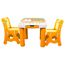 loveforever儿童桌椅套装幼儿园餐桌椅宝宝桌椅塑料学习桌椅 橙色1桌2椅