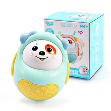 育儿宝 儿童响铃大号不倒翁婴幼儿玩具0-1岁男孩3-6-9个月女孩男孩 大号乖萌狗狗不倒翁 菲比绿