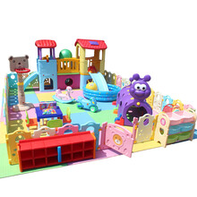 4S店儿童区游乐场设备幼儿园滑梯秋千小型儿童乐园游乐场室内全套设备 韩版6平方组合