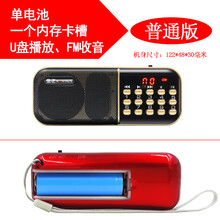 金正迷你便携式老人插卡音箱收音机MP3音乐播放器充电外放随身听 普通版红色 官方标配