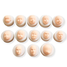 多彩艺【Q版硅胶脸】硅胶脸模12色超轻粘土人偶脸部模具Q版脸膜24色雪花泥人脸模具 正4号