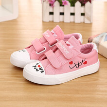 回力童鞋儿童帆布鞋女童春秋单鞋学生休闲小女孩魔术贴卡通男童板鞋韩版宝宝亲子鞋 17-258粉色 23码/165内长约15.7CM