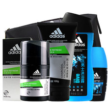 阿迪达斯（Adidas）男士护肤品套装洗面奶乳液擦脸保湿沐浴露香水香体露 冰澈净爽