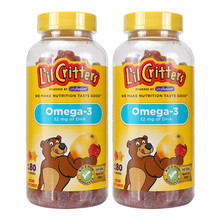 小熊糖（L'il critters） 美国原装丽贵小熊糖儿童进口营养辅食零食复合维他命 DHA软糖220粒*2瓶
