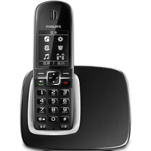 飞利浦数字无绳电话机座机 办公家用无线单机子母机 来电语音报号/来电显示/中文菜单 DCTG490 黑色