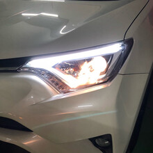 万威隆 13-19款丰田RAV4LED导光示宽灯 16-17款荣放日行灯改装 18款RAV4大灯灯眉 16-17款 导光示宽灯（白光）