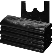 汉世刘家 垃圾袋手提黑色垃圾袋背心式家用厨房卫生间一次性中大号加厚塑料袋批发 加厚款手提500只中号【32*52cm】