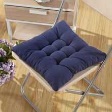 【买5送1】欧莱缦纯色加厚坐垫 椅子垫办公室学生坐垫汽车座垫秋冬凳子垫 纯色宝蓝色 40cm*40cm