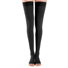 振德 ZHENDE医用级治疗型静脉曲张袜二级中压长筒开口男女医疗弹力袜护小腿 黑色 M