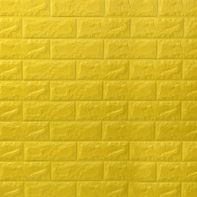 迪茵 3d立体墙贴墙纸自粘卧室泡沫软包房间墙壁装饰餐厅宿舍阳台装饰 亮黄色