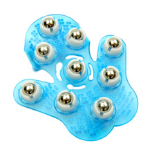 达贺 九龙珠滚珠按摩器五行经络刷 魔蝎刷 钢珠 推脂瘦腿瘦身手套  颈椎淋巴 蓝色 钢珠款