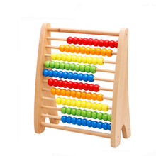 木丸子积木榉木彩虹学习计算架 儿童算盘珠 串珠绕珠早教益智玩具 彩虹计算架