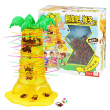 小乖蛋 翻滚吧猴子翻斗猴子抽棍桌面游戏益智力通关平衡游戏亲子互动玩具 翻滚吧猴子(含30只猴子)