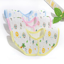 3条装婴儿围嘴防水口水围兜宝宝口水巾360度旋转纱布新生儿防吐奶 3条装 防水八角围嘴