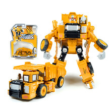 RONGDA 合金变形玩具 大战神机器人套装工程车模型 变形五合一合体玩具 男孩玩具礼物礼盒 合金碎骨猎人