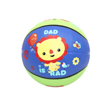 费雪橡胶球小篮球玩具拍拍皮球儿童玩具球宝宝投篮架用球配气筒气针 12CM小狮子送气筒