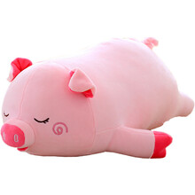 优羽毛绒玩具趴趴猪公仔睡觉抱枕布娃娃玩偶情人节送女朋友生日礼物 粉色趴趴猪(柔软的羽绒棉填充) 小号40厘米(特价促销)