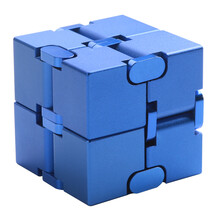 华晗 无限魔方美国infinity cube解压发泄神器无线方块益智玩具创意减压魔方骰子抖音同款 无限魔方升级款-蓝色