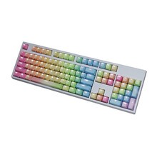 密探 彩虹键帽87 104 108 PBT透光键帽霜冻之蓝键帽蓝色妖姬键帽侧刻键帽 104PBT-彩虹字透键帽