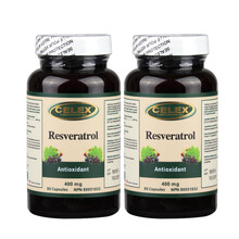 CELEX加拿大白黎芦醇胶囊 白藜芦醇高浓缩红葡萄籽提取物胶囊精华 进口400mg 90粒/瓶 两瓶装