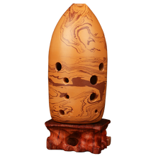 永田 七星埙 十孔双腔笔筒岩纹 学生初学者埙 入门 练习专业 演奏埙 民族乐器 E调(柔和浑厚)