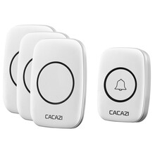 CACAZI卡佳斯 A10一拖三 无线门铃家用 智能家用 老人呼叫器 无线远距离遥控门铃防水 白色
