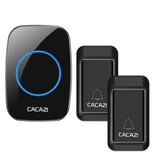 卡佳斯（CACAZI） 自发电门铃不用电池无线家用门铃老人呼叫迎宾器二拖一防水 黑色