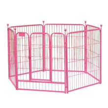 宠琪趣狗围栏狗笼子中小型犬宠物室内栅栏兔笼加粗笼子泰迪萨摩 粉色 长90高100cm*6片