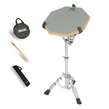 Sagitar 速腾哑鼓套装12寸哑鼓垫架子鼓练习鼓初学入门打击板亚鼓练习垫静音鼓静音垫 12寸灰色哑鼓+军鼓架+鼓棒+哑鼓袋+鼓棒袋