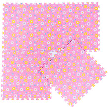 明德爬行垫泡沫拼接地垫儿童仿木纹地垫加厚地板垫子婴儿宝宝爬爬垫防滑防摔无味游戏垫送原配边条 粉色太阳花(送边条) 30*30*1CM(1片价送边条)