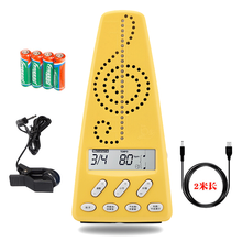 CHERUB 小天使节拍器wmt220人声数拍电子节拍器钢琴吉他架子鼓节拍器 黄色+电池+usb数据线