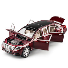 车模1:24奔驰迈巴赫汽车模型仿真合金玩具车 迈巴赫加长版(棕色)