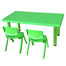 幼儿园塑料桌椅  儿童桌子套装宝宝玩具桌游戏桌 学习长方桌书桌小椅子 绿色一桌二椅