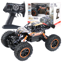 遥控车 大脚攀爬车 充电遥控越野汽车四驱大脚车模型儿童男孩玩具 1:14 大脚攀爬车838橙色