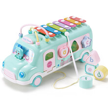 育儿宝 宝宝玩具婴儿手敲琴儿童小孩1-3岁益智生日礼物 巴士小汽车【马卡绿】