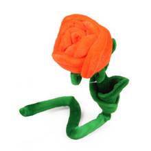 卡通玫瑰花按摩棒敲背棒花捶毛绒玩具新款假花仿真花生日礼物 橘色 35cm左右