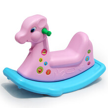 摇马塑料儿童宝宝室内摇摇马 户外运动婴儿玩具小摇马 粉蓝摇马